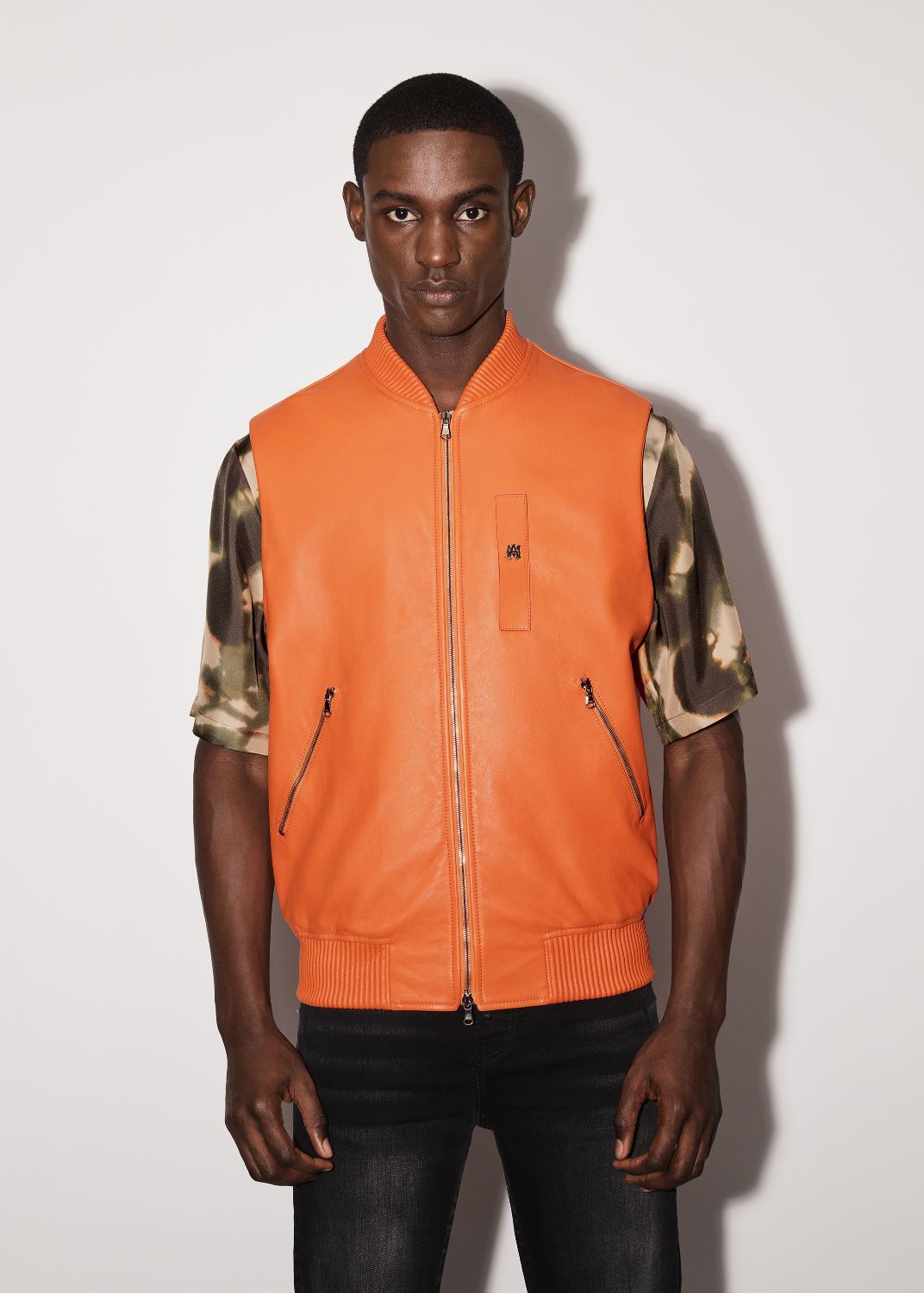 LEATHER VEST - ORANGE sold by AMIRI product image thumbnail 2
