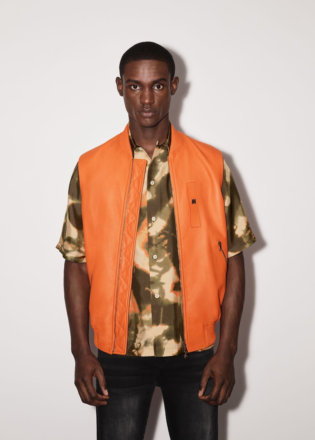 LEATHER VEST - ORANGE sold by AMIRI product image thumbnail 3