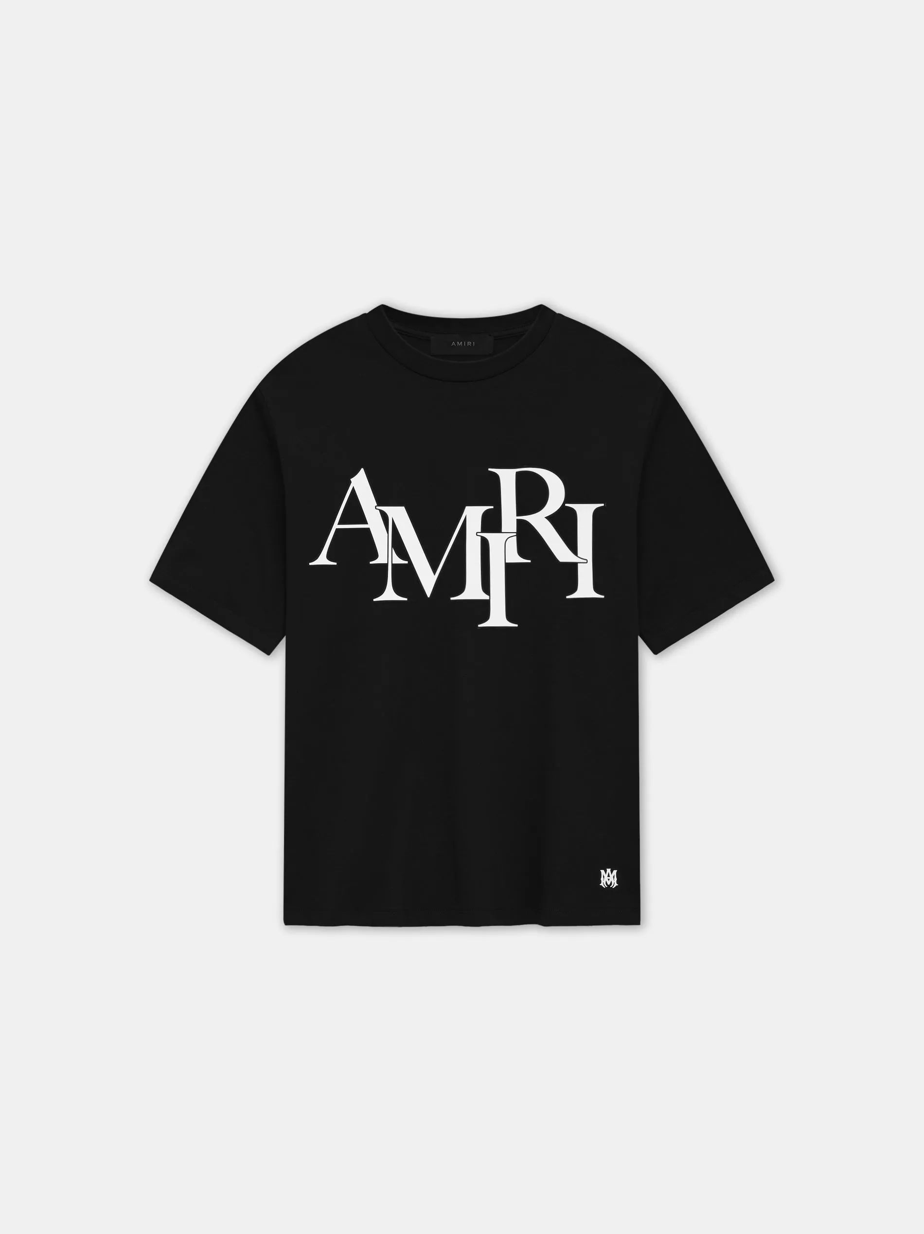AMIRI STAGGERED LOGO TEE - Black sold by AMIRI