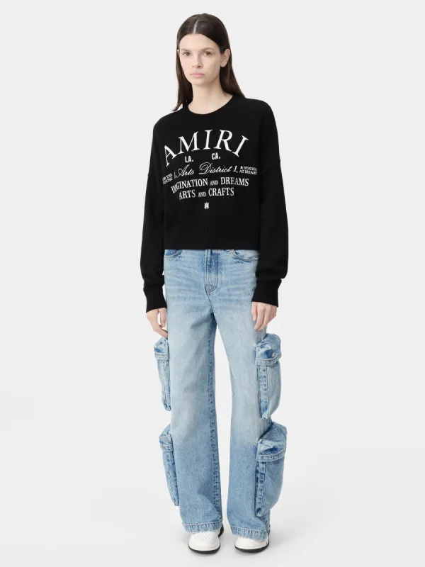 WOMEN - WOMEN'S AMIRI ARTS DISTRICT CREW - Black sold by AMIRI