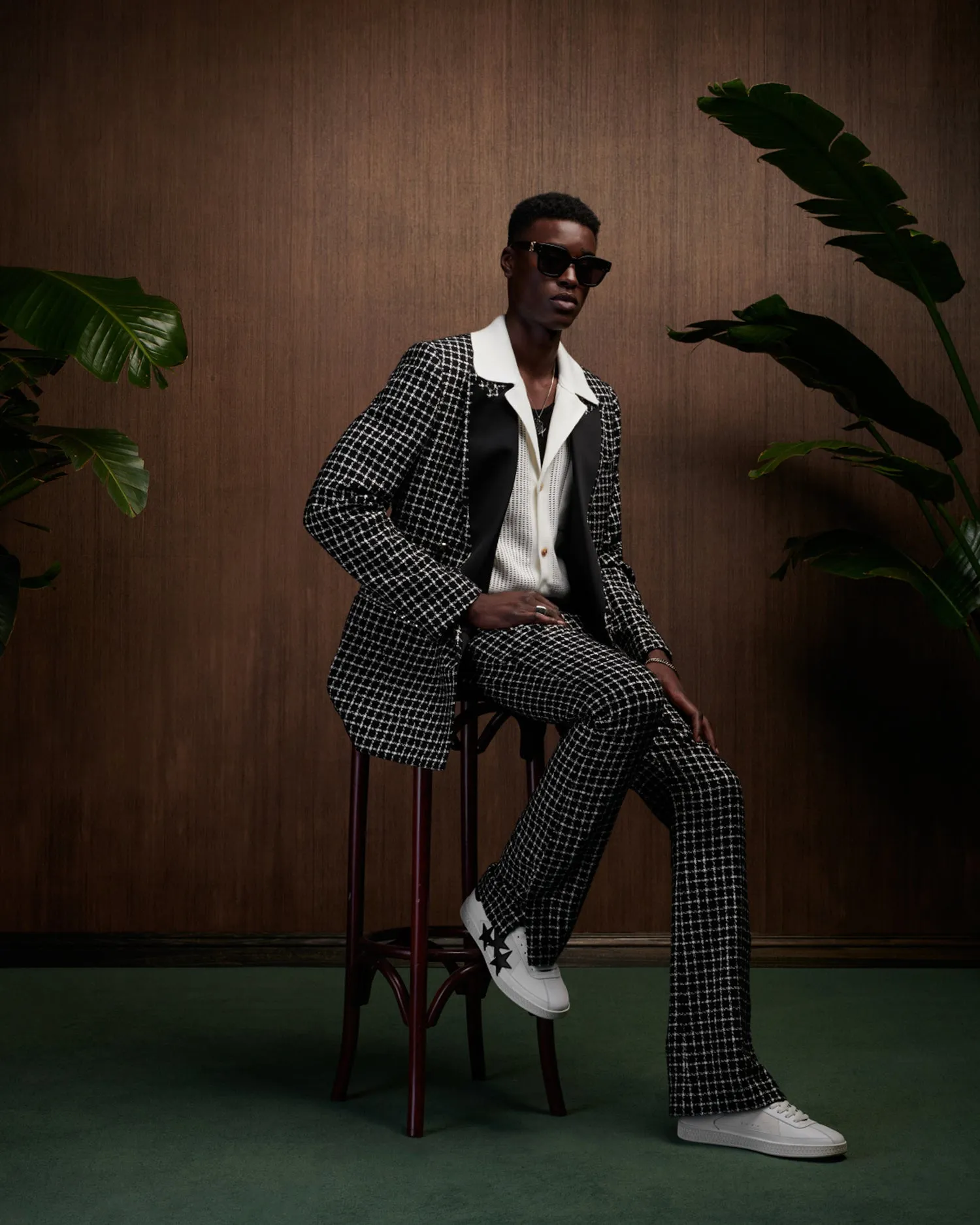 BOUCLE DOUBLE-BREASTED BLAZER - Black sold by AMIRI product image thumbnail 3