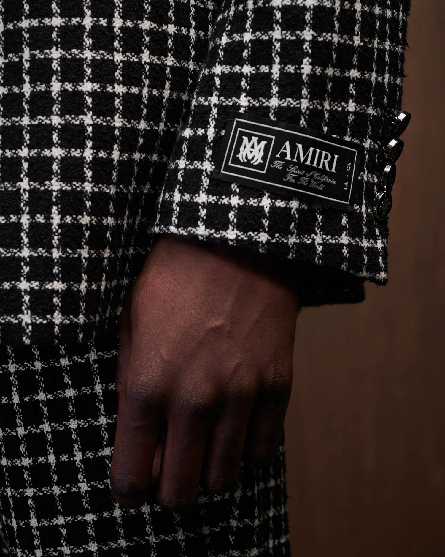 BOUCLE DOUBLE-BREASTED BLAZER - Black sold by AMIRI product image thumbnail 4