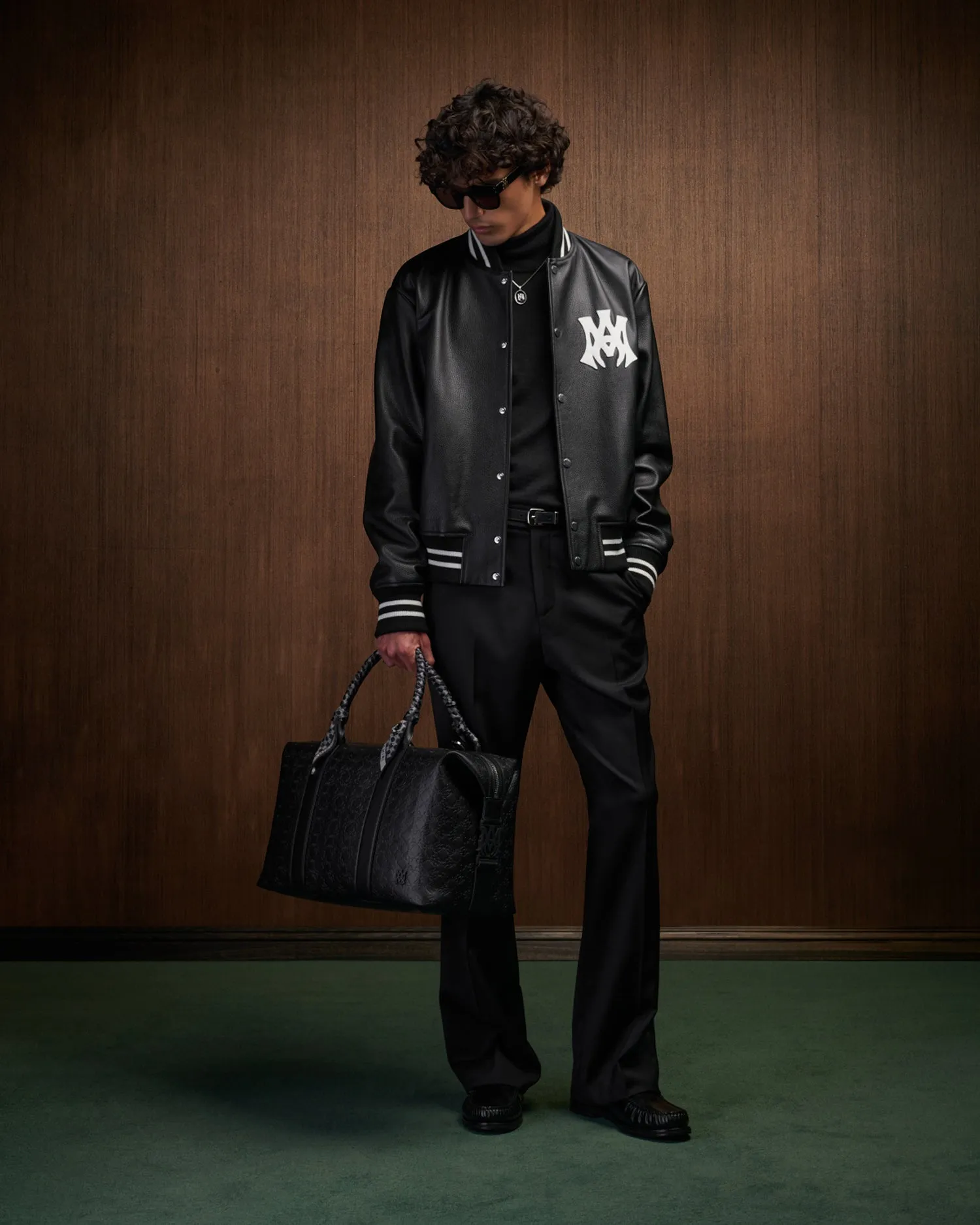 MA HOLLYWOOD LEATHER BOMBER - Black sold by AMIRI product image thumbnail 3