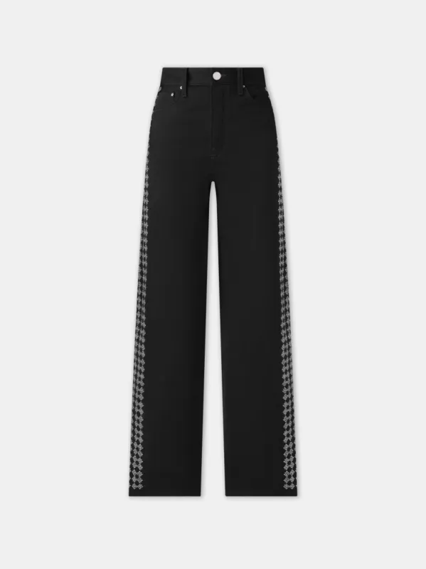 SNKRS420　swarovski jeans XLサイズ Swarovski Crystal-Embellished Washed Loose-Fit Jeans- ship
