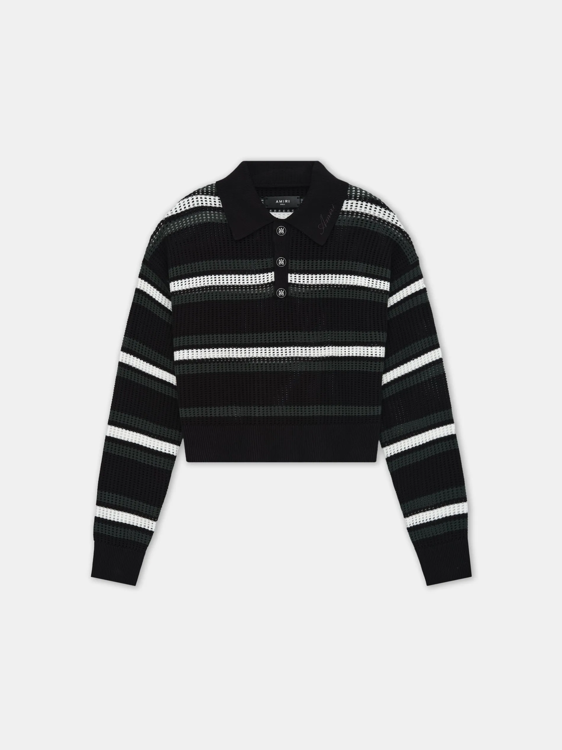 WOMEN - WOMEN'S MA LONG SLEEVE OVERSIZED POLO - Black Multi sold by AMIRI product image thumbnail 4