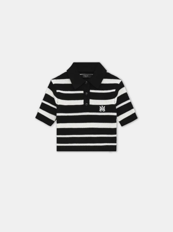 WOMEN - WOMEN'S MA STRIPED POLO - Black sold by AMIRI