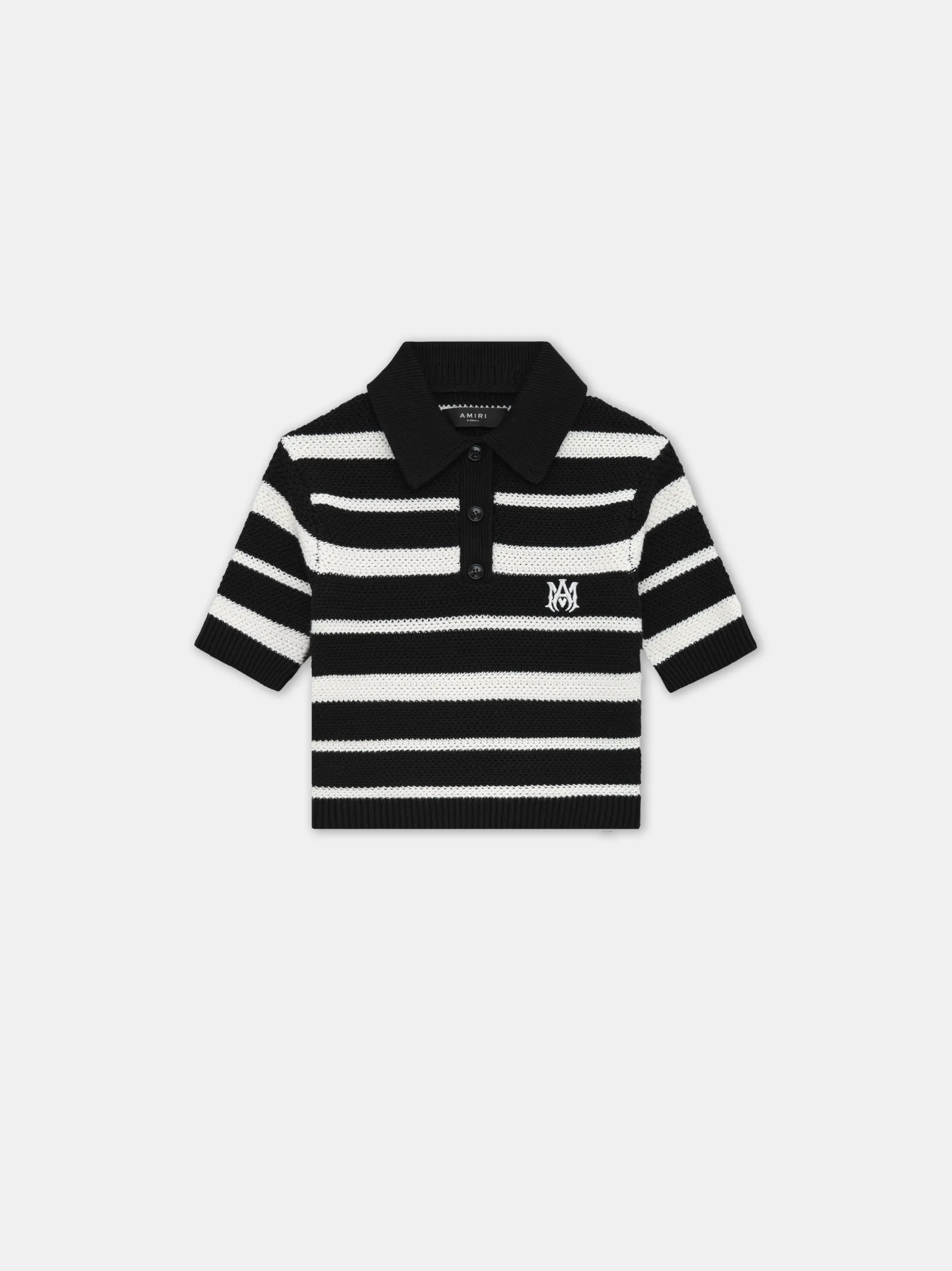 WOMEN - WOMEN'S MA STRIPED POLO - Black sold by AMIRI