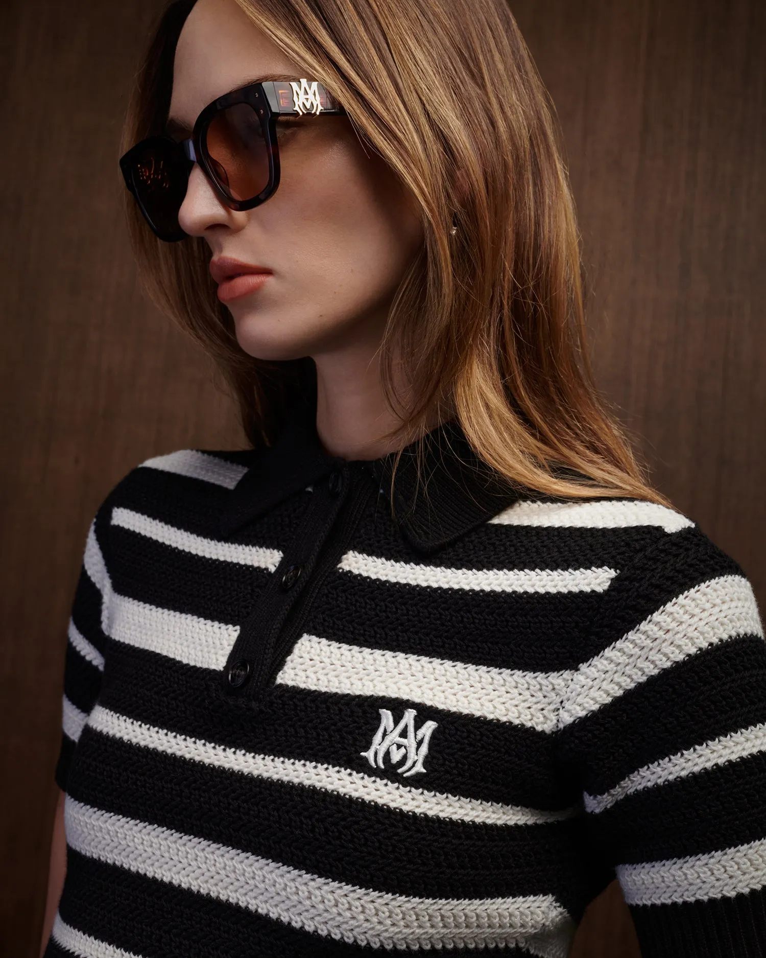 WOMEN - WOMEN'S MA STRIPED POLO - Black sold by AMIRI product image thumbnail 4