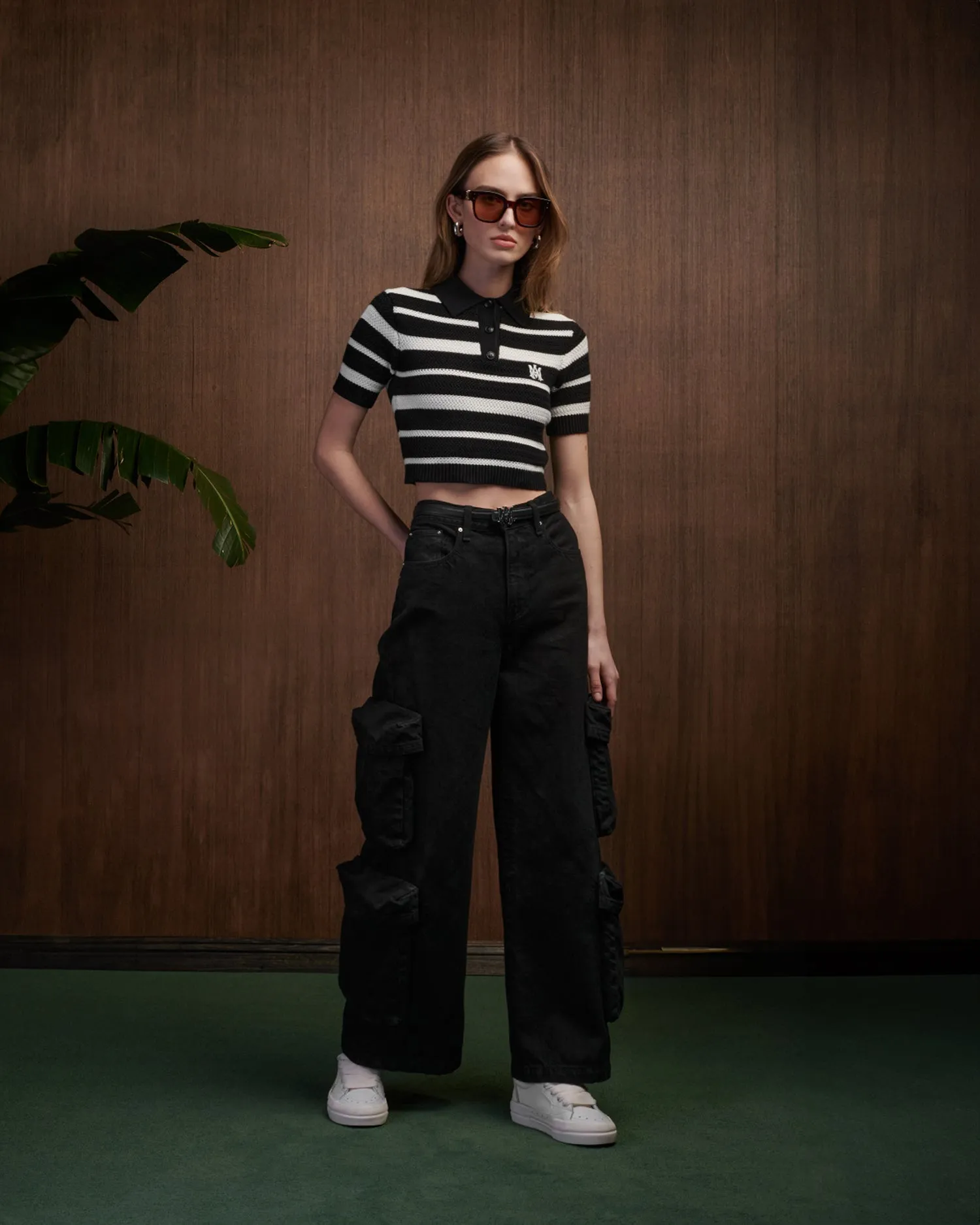 WOMEN - WOMEN'S MA STRIPED POLO - Black sold by AMIRI product image thumbnail 3