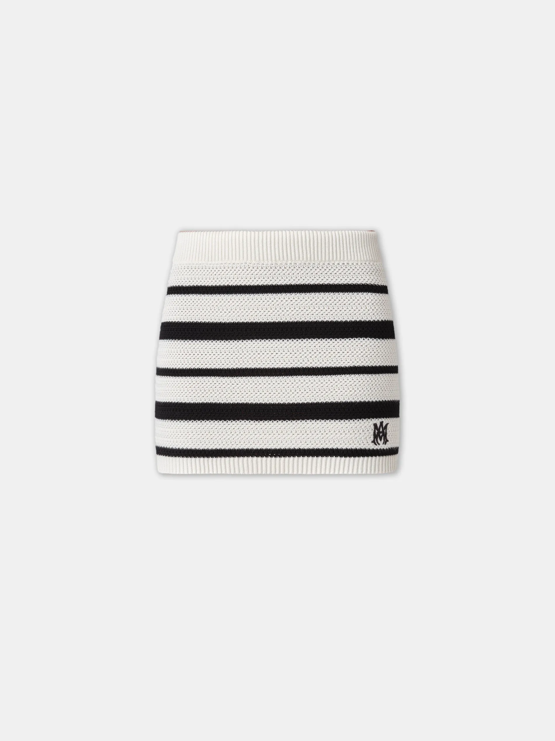 WOMEN - WOMEN'S MA STRIPED MINI SKIRT - Black Alabaster sold by AMIRI