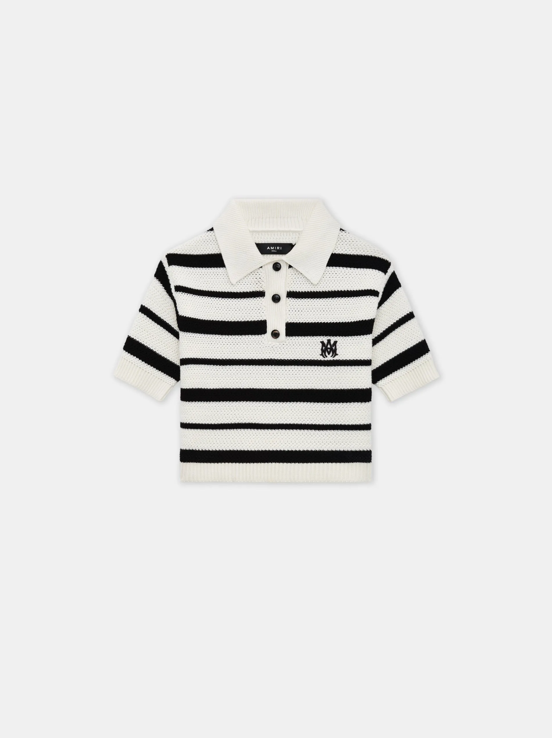 WOMEN - WOMEN'S MA STRIPED POLO - Black Alabaster sold by AMIRI