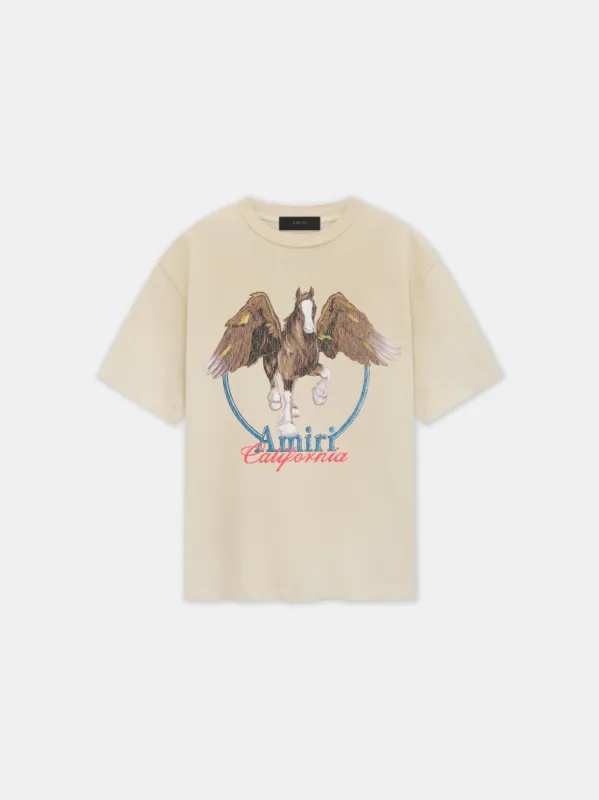 WOMEN - WOMEN'S AMIRI PEGASUS OVERSIZED TEE - Alabaster sold by AMIRI