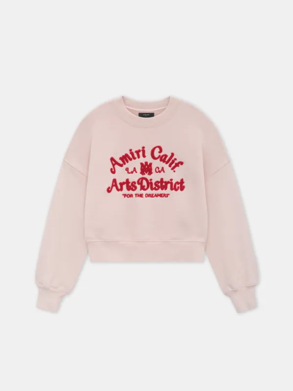 WOMEN - WOMEN'S ARTS DISTRICT CROPPED CREW - Pale Peach sold by AMIRI