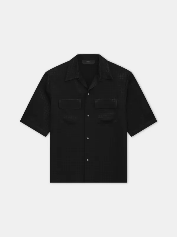 MA QUAD JACQUARD CAMP SHIRT - Black sold by AMIRI