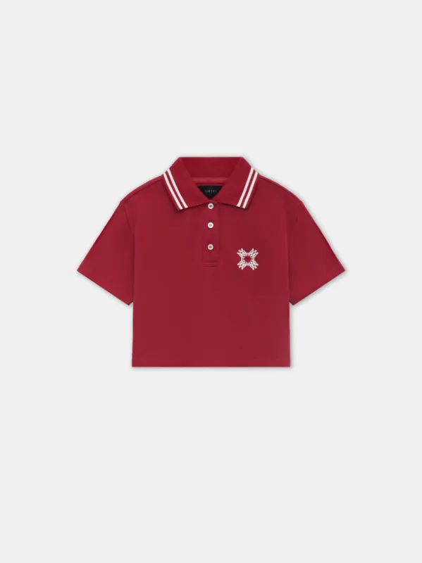 WOMEN - WOMEN'S MA QUAD CROPPED POLO - Deep Red sold by AMIRI