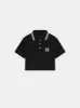 WOMEN - WOMEN'S MA QUAD CROPPED POLO - Black sold by AMIRI