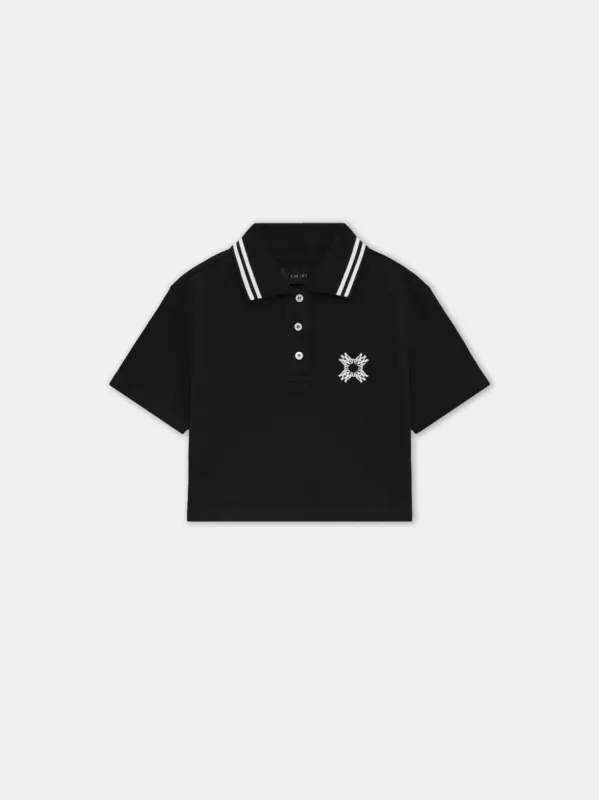 WOMEN - WOMEN'S MA QUAD CROPPED POLO - Black sold by AMIRI