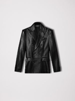 WOMEN - LEATHER OVERSIZED BLAZER - BLACK sold by AMIRI