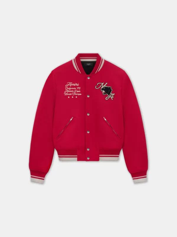 AMIRI PANTHER BOMBER - Varsity Red sold by AMIRI