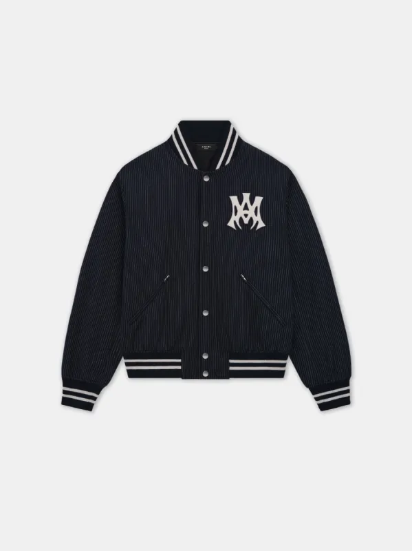 MA HOLLYWOOD PINSTRIPE BOMBER - Midnight Blue sold by AMIRI