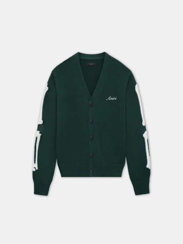 BONES CARDIGAN - Evergreen sold by AMIRI