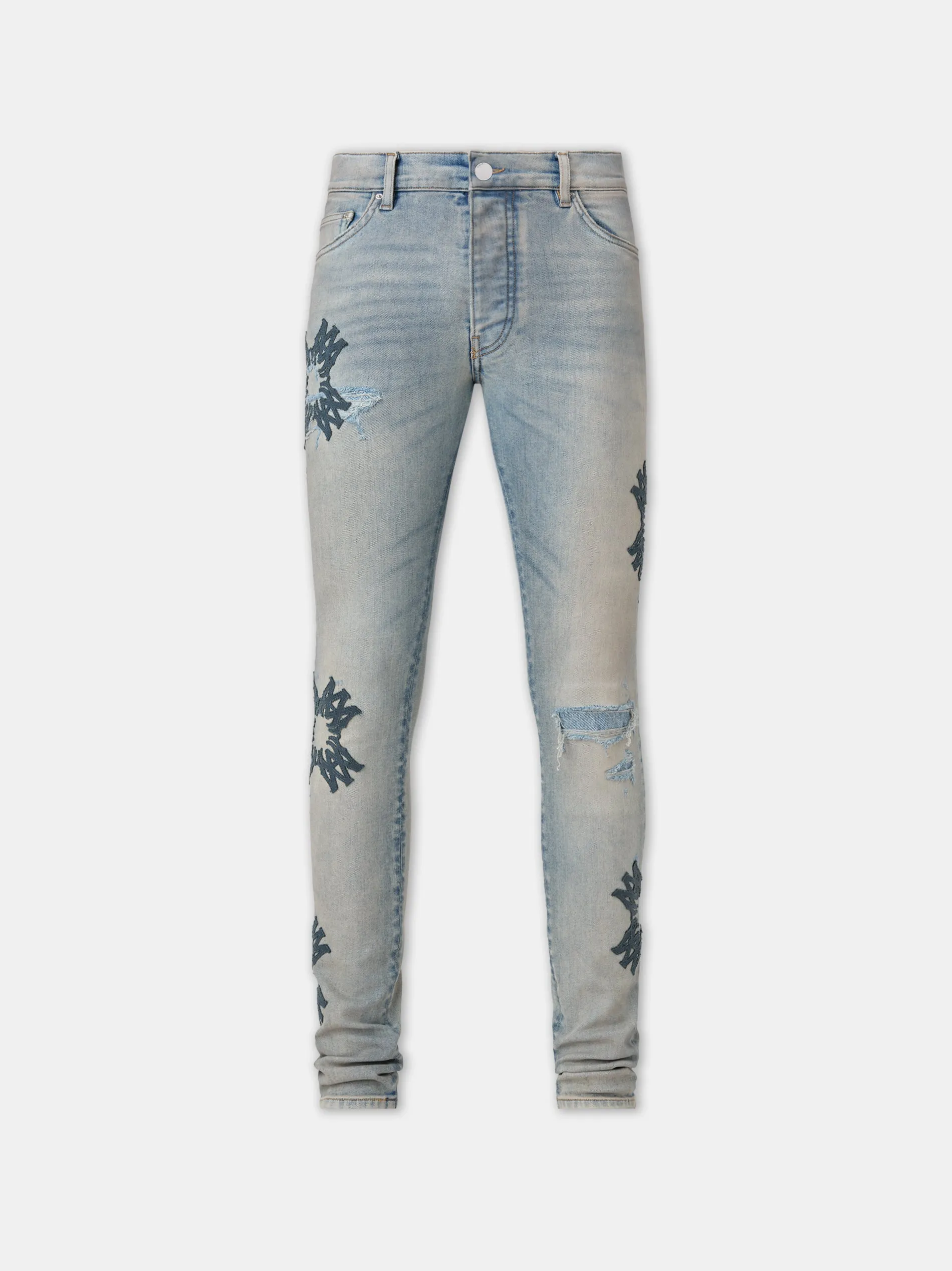 MA QUAD APPLIQUE SKINNY JEAN - Antique Indigo sold by AMIRI