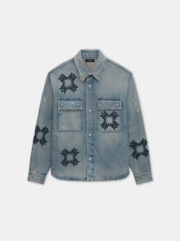 MA QUAD APPLIQUE OVERSHIRT - Antique Indigo made by AMIRI