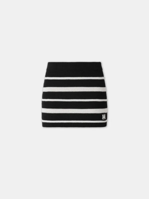 WOMEN - WOMEN'S MA STRIPED MINI SKIRT - Black sold by AMIRI