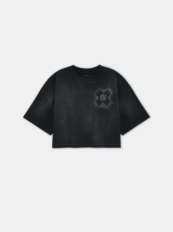 WOMEN - WOMEN'S MA QUAD CRYSTAL CROPPED TEE - Black sold by AMIRI
