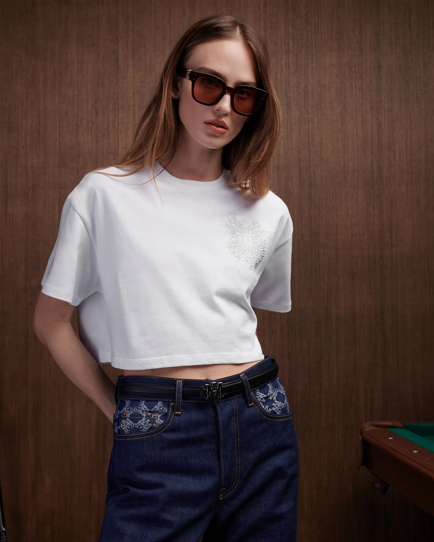 WOMEN - WOMEN'S MA QUAD CRYSTAL CROPPED TEE - White sold by AMIRI product image thumbnail 2