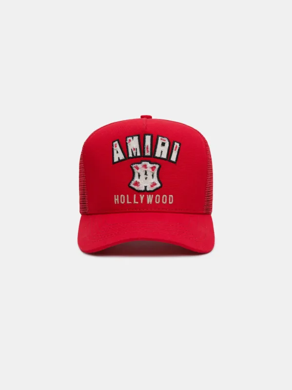 MA HOLLYWOOD TRUCKER HAT - Deep Red made by AMIRI