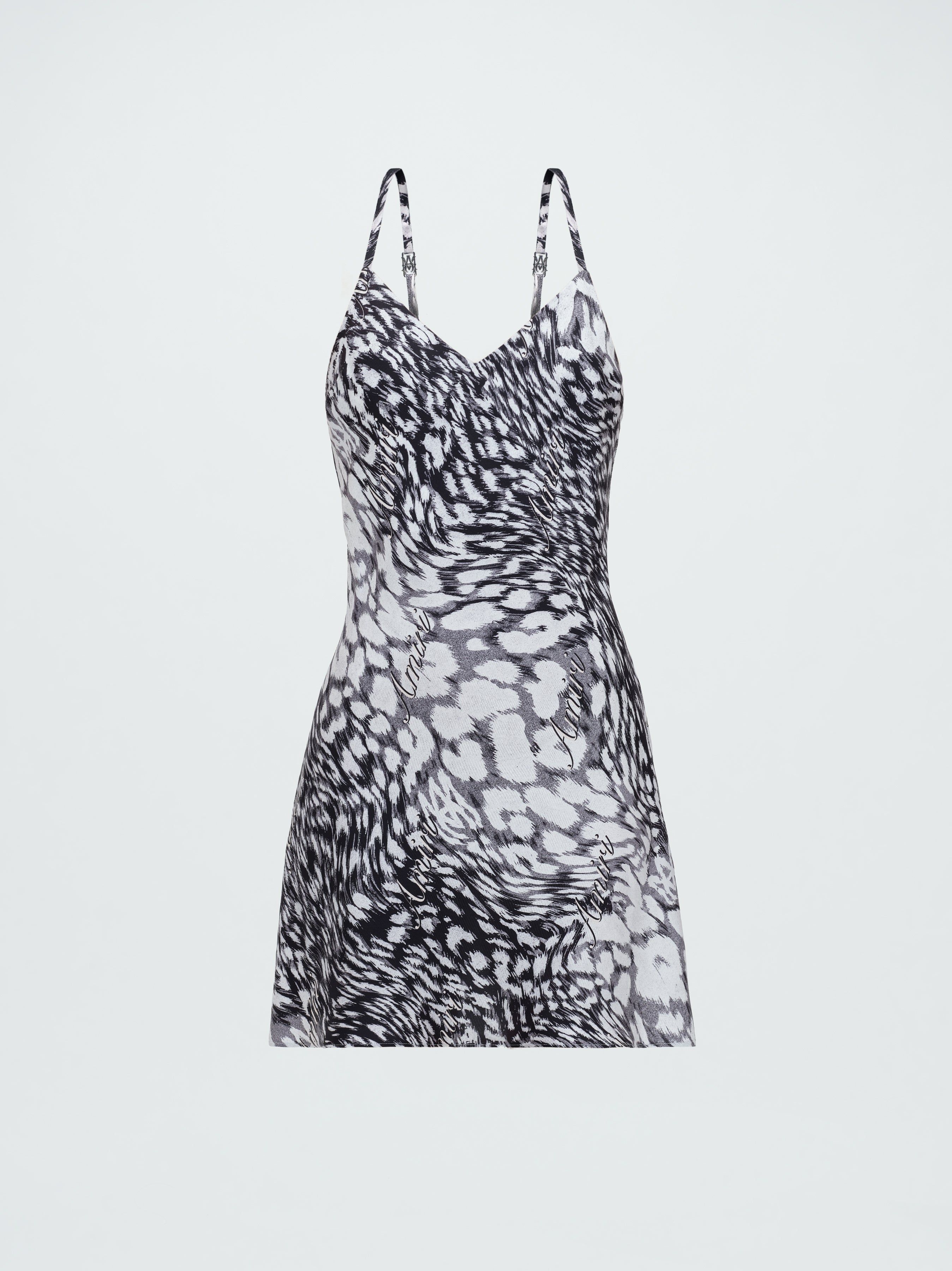WOMEN - LEOPARD MINI SLIP DRESS - GREY sold by AMIRI