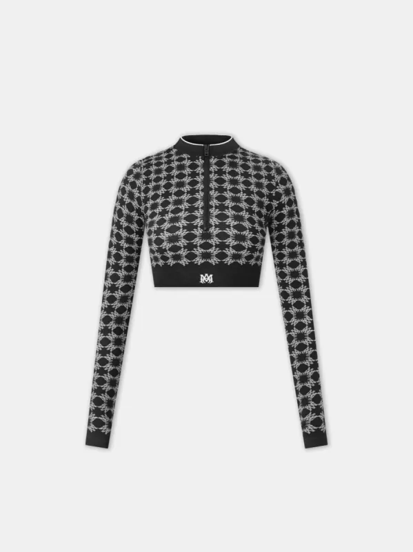 WOMEN - WOMEN'S MA QUAD SEAMLESS HALF ZIP - Black sold by AMIRI