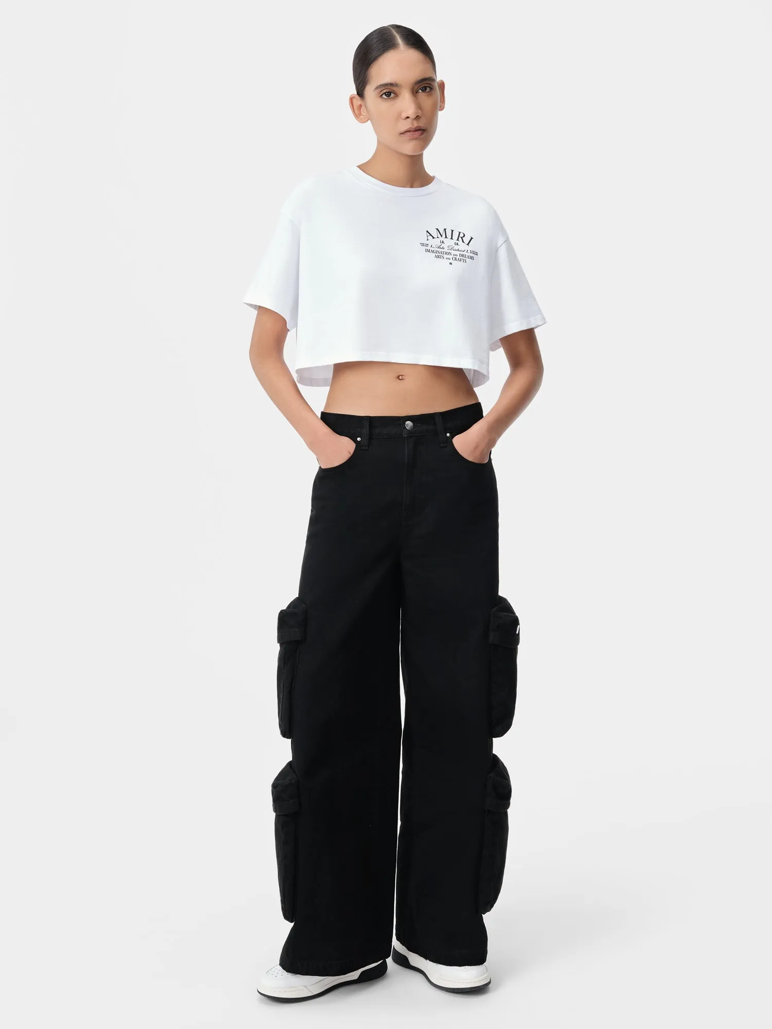WOMEN - WOMEN'S ARTS DISTRICT CROPPED TEE - White sold by AMIRI