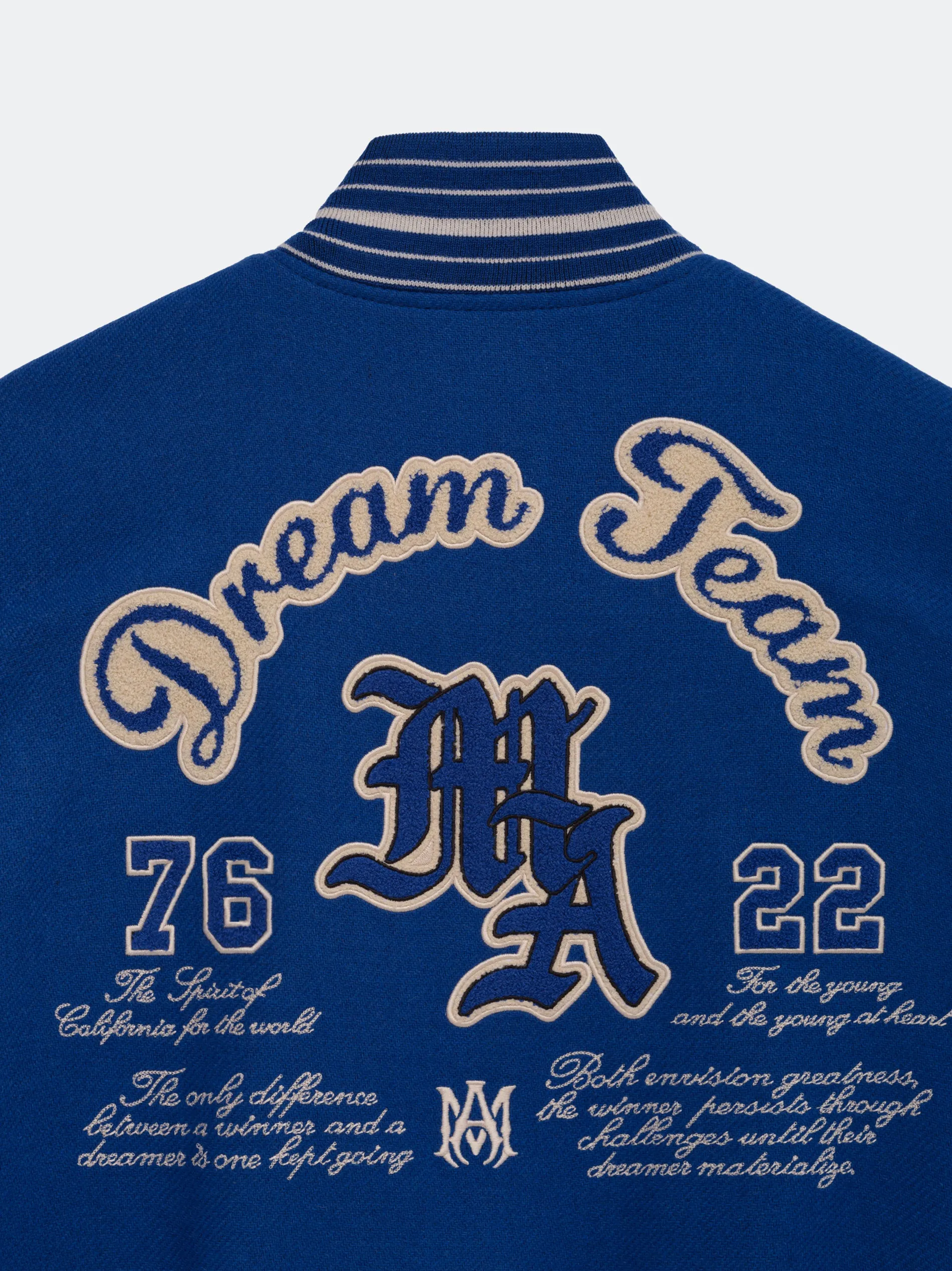 DREAM TEAM VARSITY JACKET - Blue sold by AMIRI product image thumbnail 3