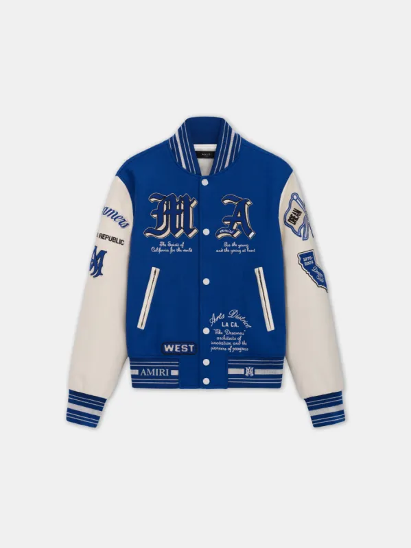 DREAM TEAM VARSITY JACKET - Blue made by AMIRI