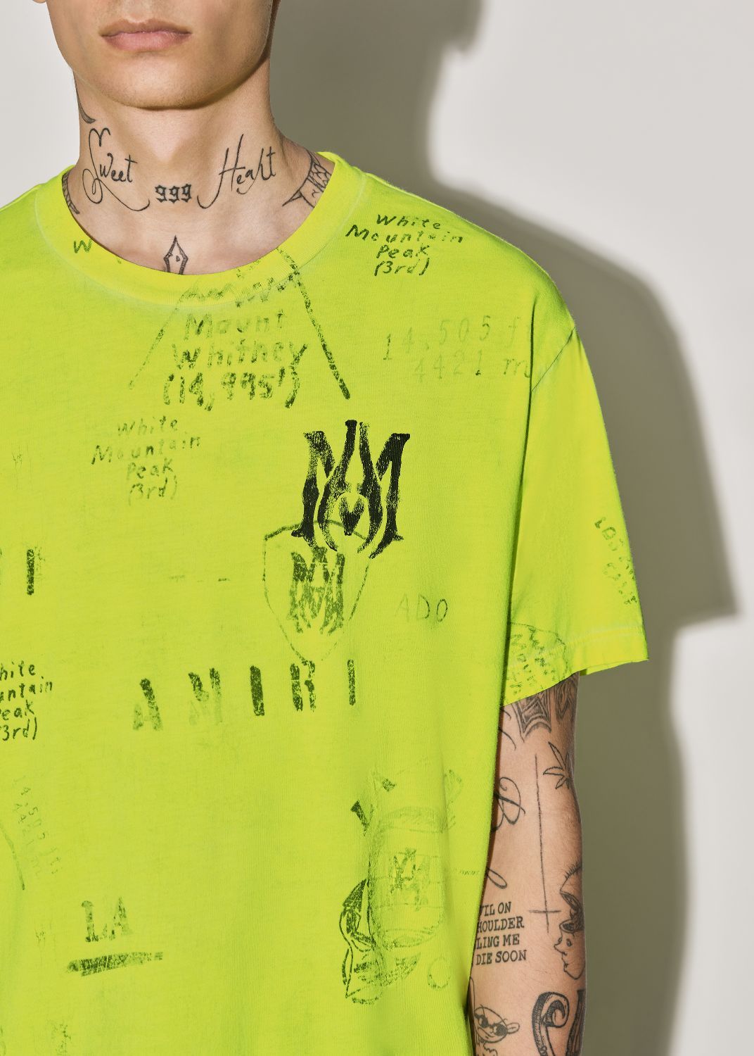 ARMY STENCIL TEE - LIME sold by AMIRI product image thumbnail 5