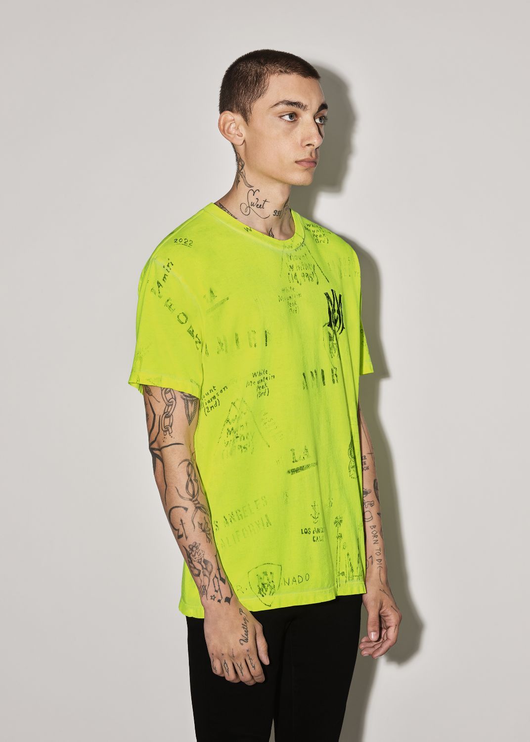 ARMY STENCIL TEE - LIME sold by AMIRI product image thumbnail 3