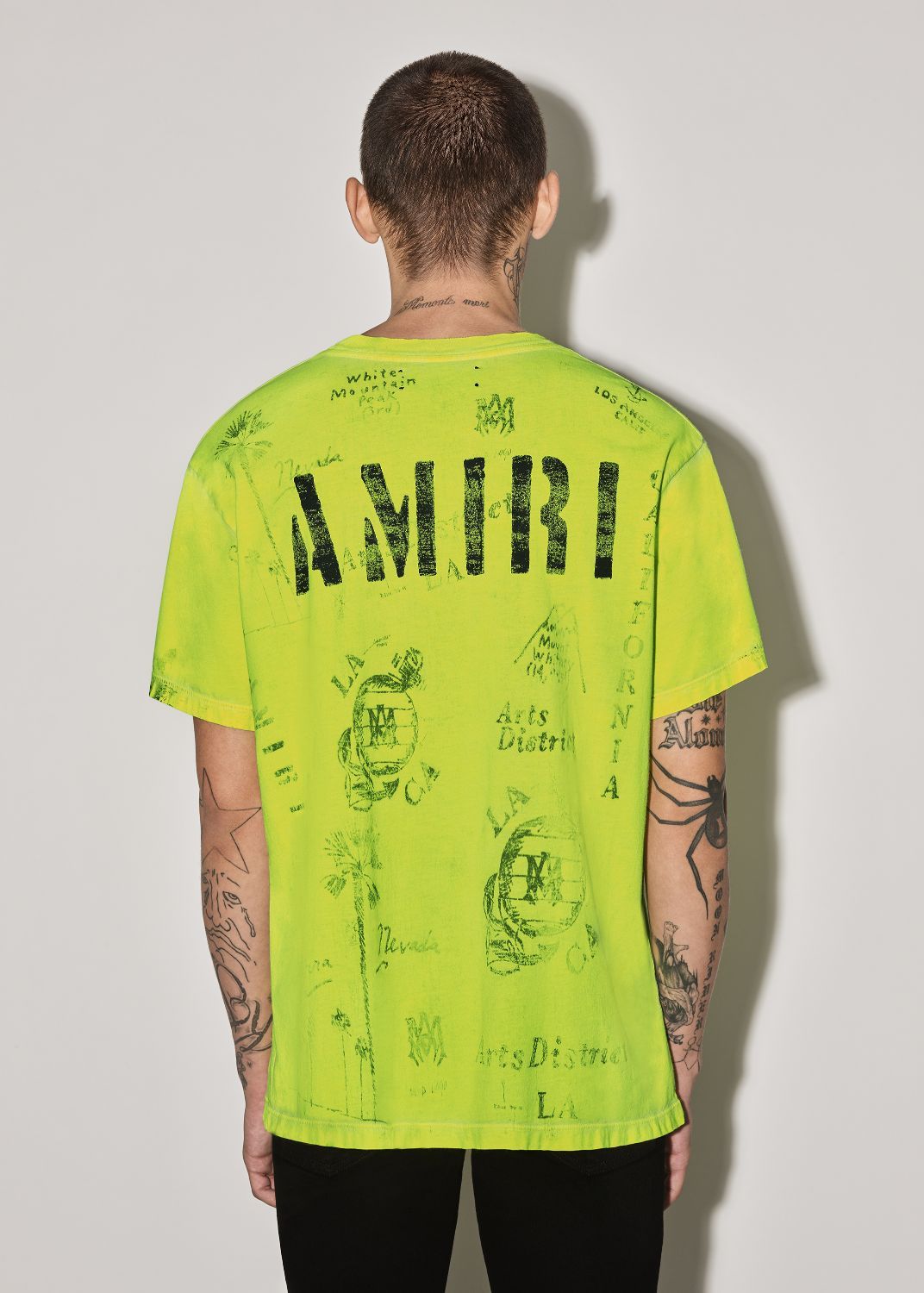 ARMY STENCIL TEE - LIME sold by AMIRI product image thumbnail 4