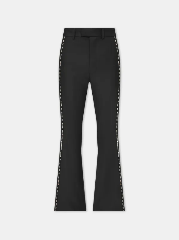 CRYSTAL TRIM CREASED FLARE - Black sold by AMIRI