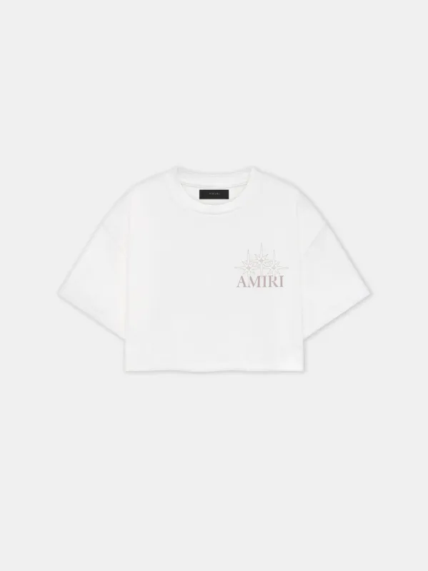 WOMEN - WOMEN'S AMIRI STARBURST CROPPED TEE - Ivory sold by AMIRI