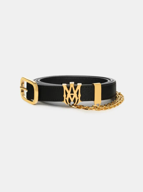 MA 2CM CHAIN BELT - Black Gold sold by AMIRI
