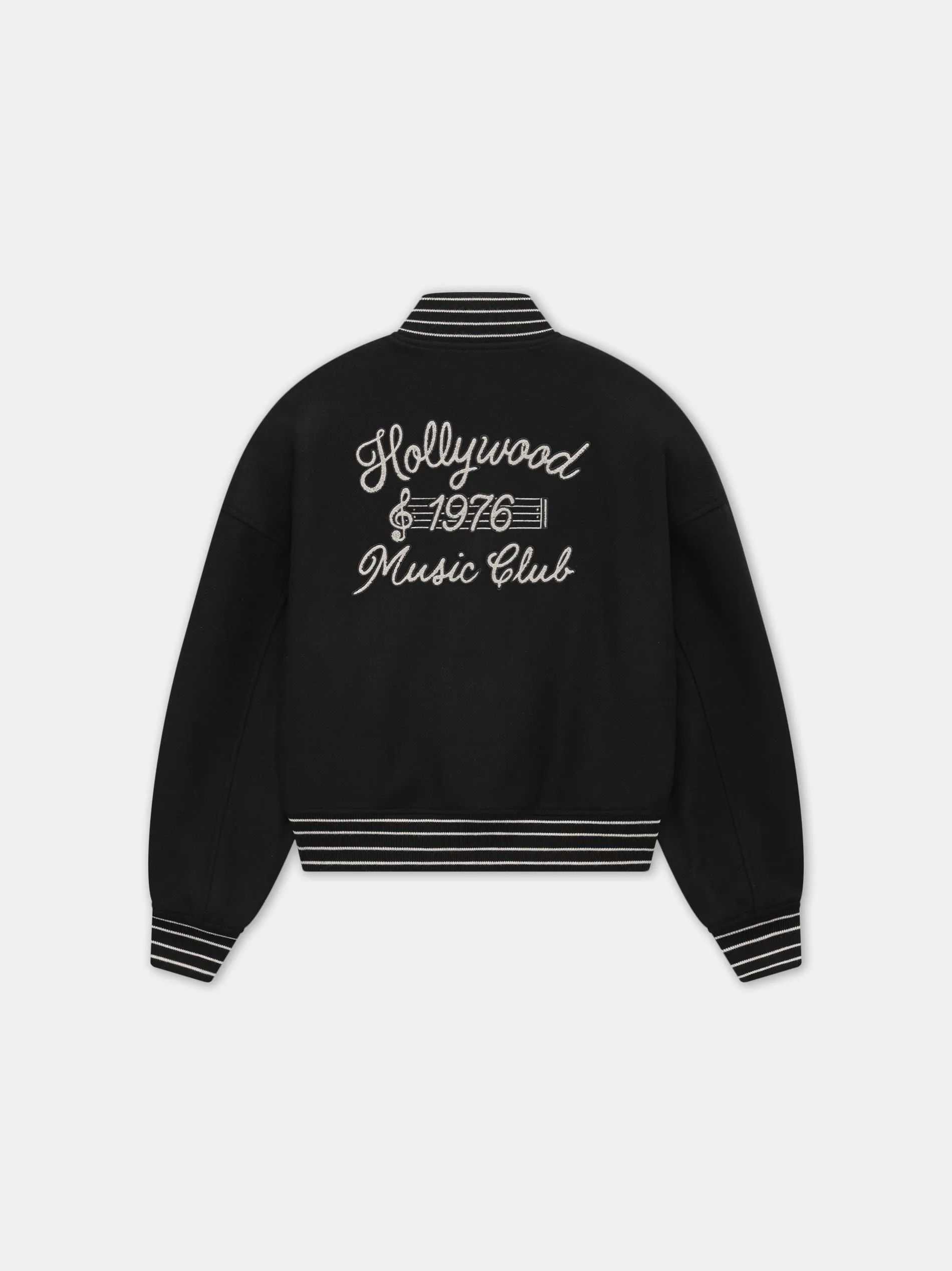 WOMEN - WOMEN'S HOLLYWOOD CLUB VARSITY JACKET - Black sold by AMIRI product image thumbnail 3