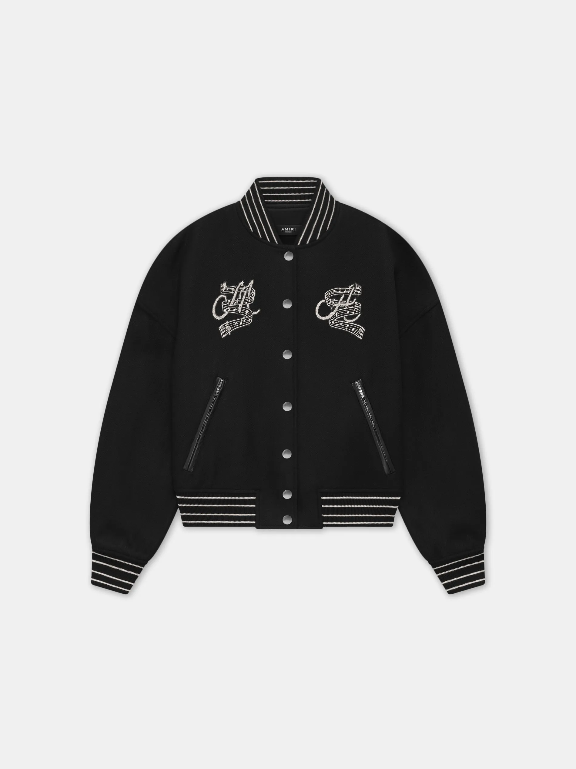WOMEN - WOMEN'S HOLLYWOOD CLUB VARSITY JACKET - Black sold by AMIRI