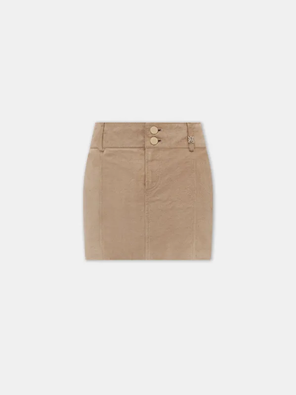 WOMEN - WOMEN'S MA QUAD SUEDE MINI SKIRT - Camel sold by AMIRI