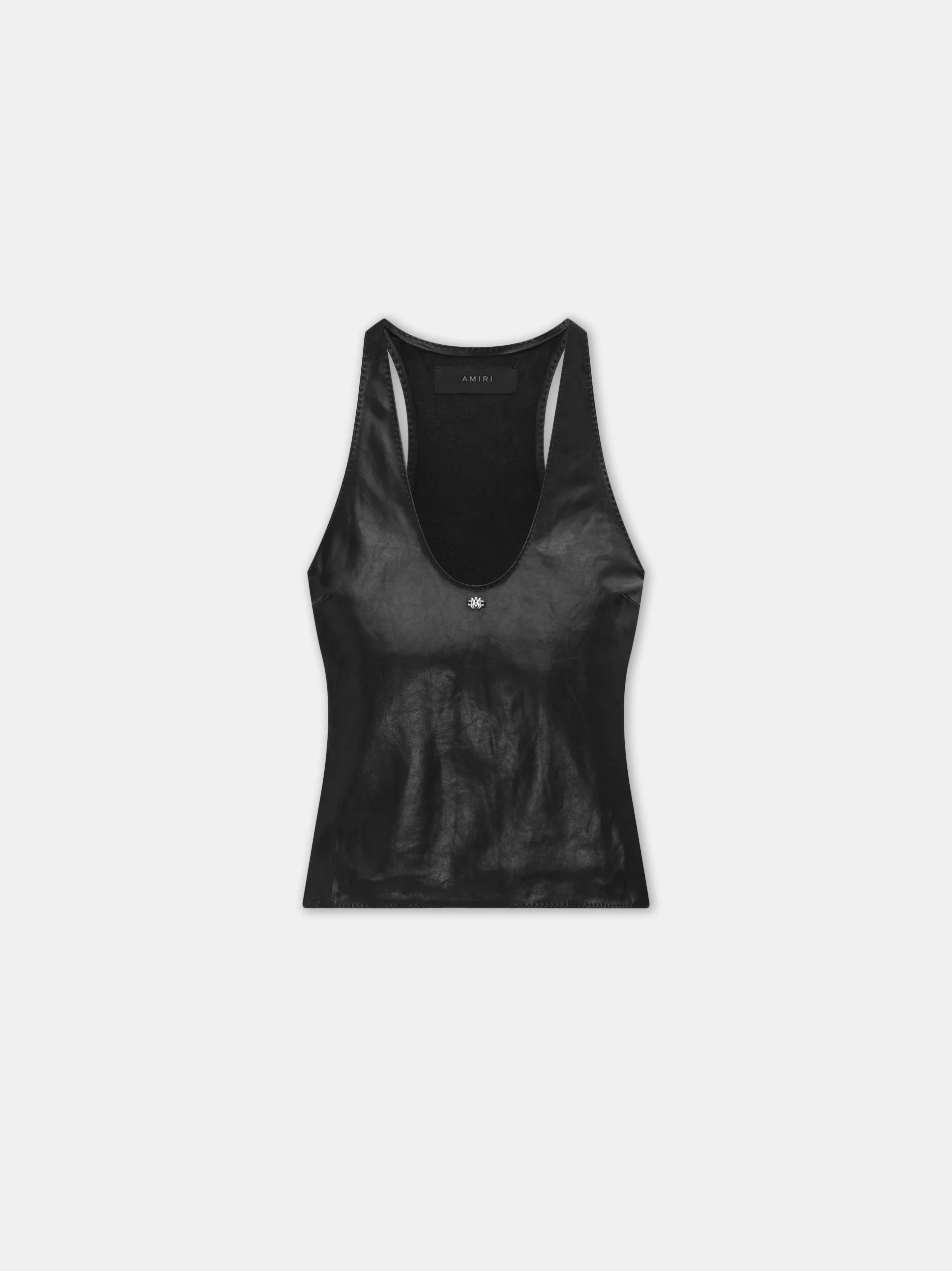 WOMEN - WOMEN'S MA LEATHER RACER BACK TANK - Black sold by AMIRI