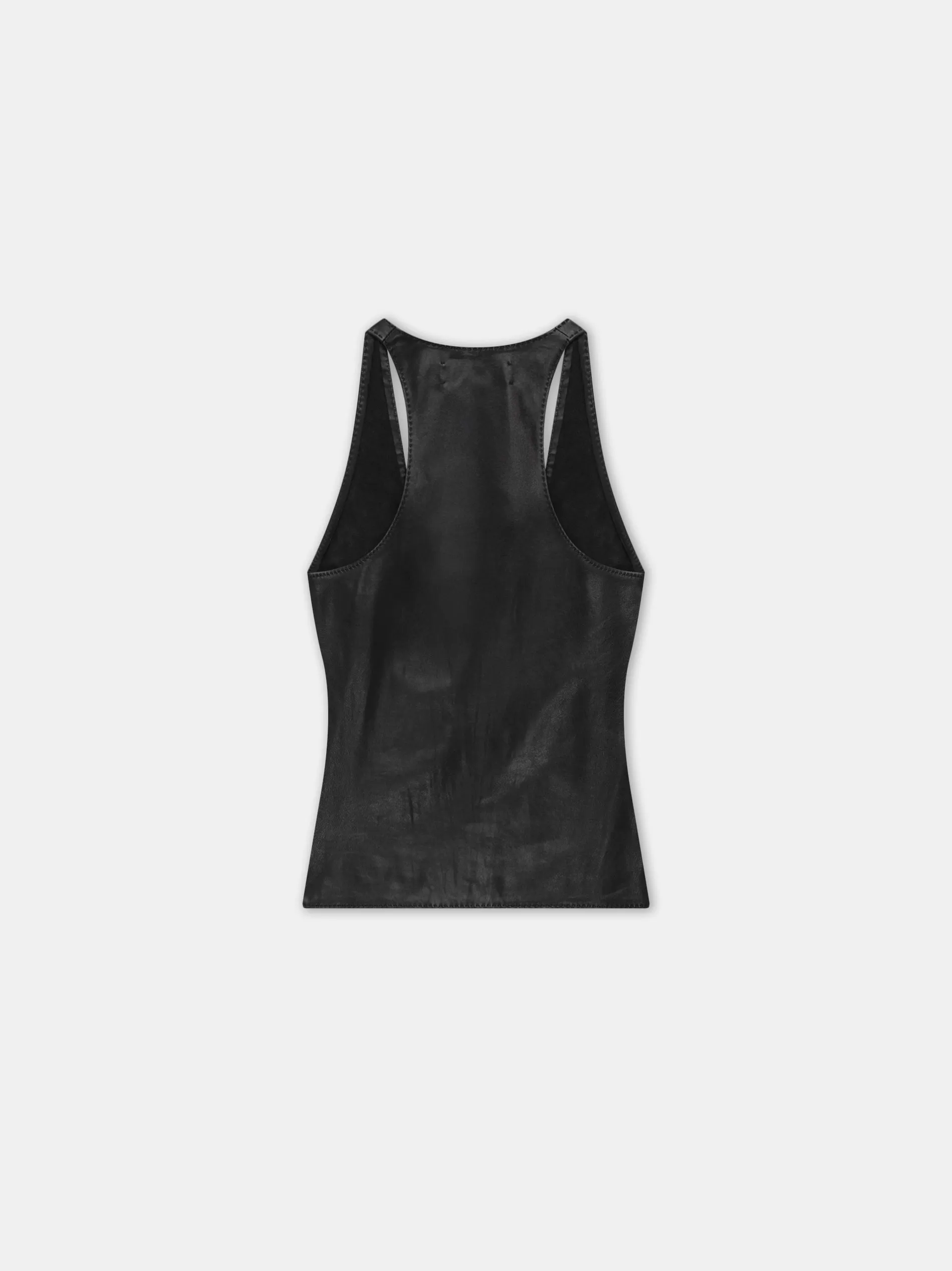 WOMEN - WOMEN'S MA LEATHER RACER BACK TANK - Black sold by AMIRI product image thumbnail 2