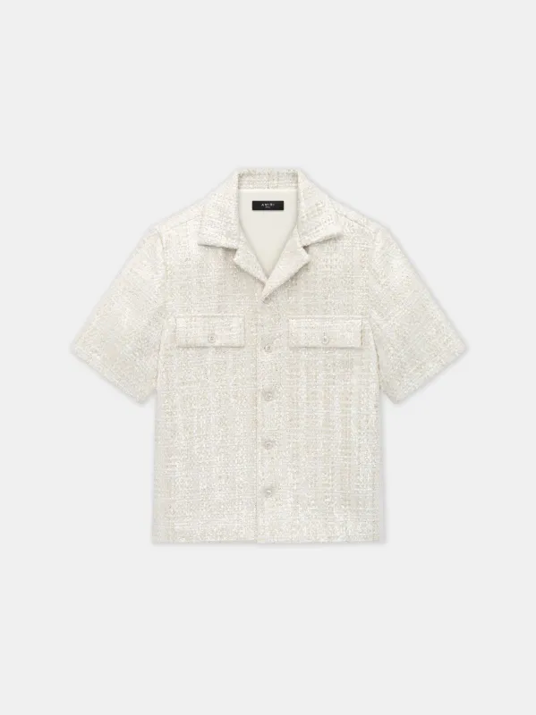 BOUCLE CAMP SHIRT - Alabaster sold by AMIRI