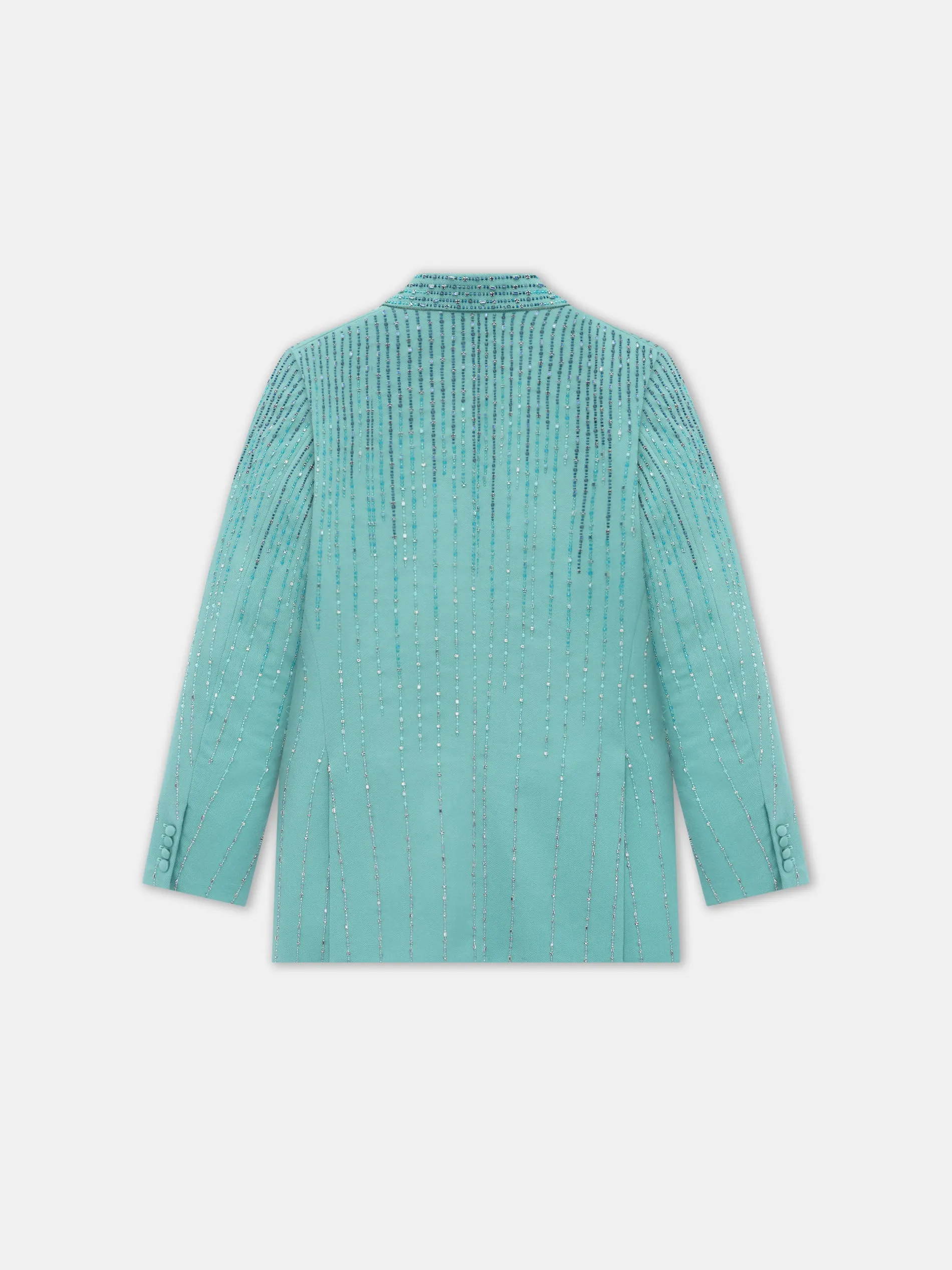 CRYSTAL STRIPE DOUBLE-BREASTED BLAZER - Marine sold by AMIRI product image thumbnail 3