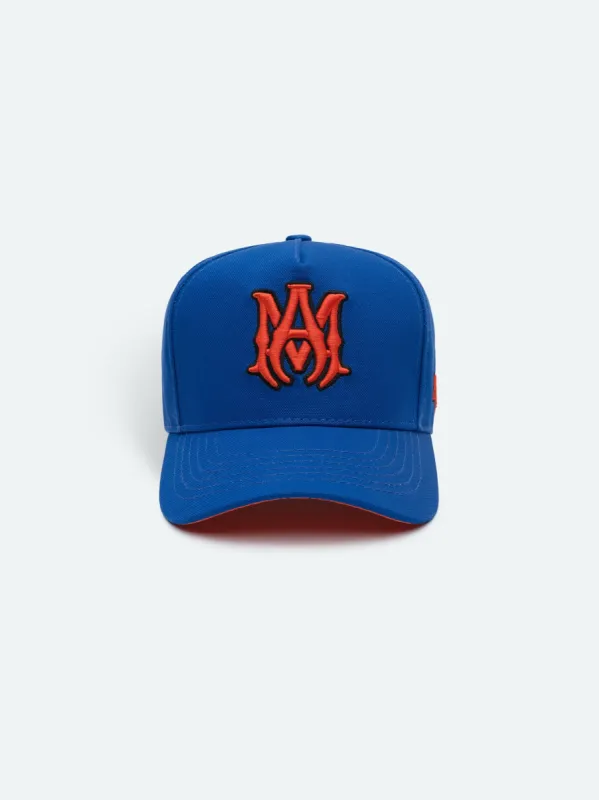 XO FULL CANVAS HAT- BLUE/ORANGE sold by AMIRI